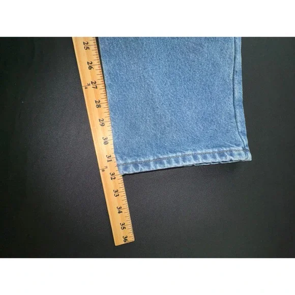 LL Bean Double L Classic Fit Flannel Lined Jeans Mens 32x32 Blue Denim Straight - Picture 9 of 12